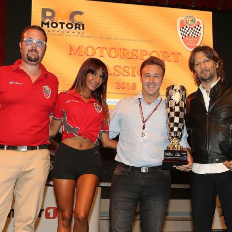 Monza Fuori GP, “Motorsport Passion”, 1 settembre 2018: Dario Rolfi consegna il Trofeo Freedom Of Moving a Davide Valsecchi e alla Scuderia del Portello.