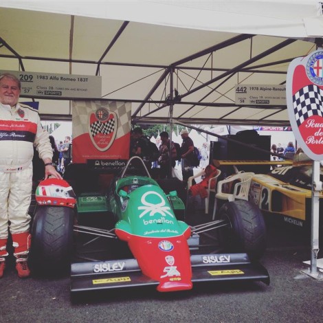 Goodwood Festival of Speed 2017, il Presidente Marco Cajani con l'Alfa Romeo F1 T183.