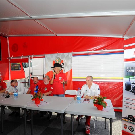 Monza 2017, conferenza stampa sull'evento di Vallelunga (9/10 settembre) presso lo Stand Hospitality della Scuderia del Portello.