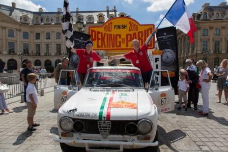 Peking to Paris 2016, Roberto Chiodi, Maria Rita Degli Esposti, traguardo a Parigi