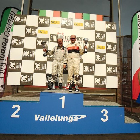 Vallelunga 2018: Renato Ambrosi e Giovanni Serio winners of their class and of their grouping at the 300 Km. Photo by Dario Pellizzoni.